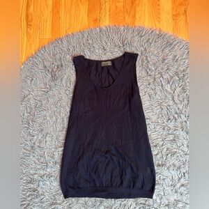 Falconeri Navy Silk Cashmere Sleeveless Top Size M